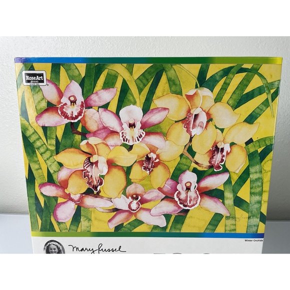 Vintage 1994 RoseArt Sealed Mary Russel Colours “Winter Orchids” 1,000 pc Puzzle - Picture 5 of 11